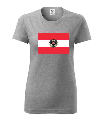 Šedé dámské tričko s rakouskou vlajkou