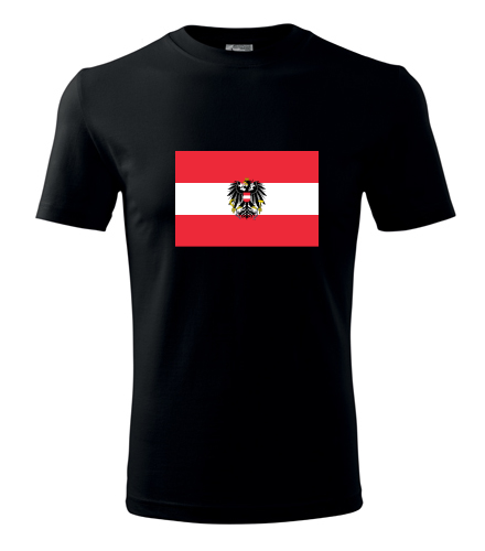 Černé tričko s rakouskou vlajkou