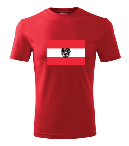 Červené tričko s rakouskou vlajkou