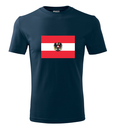 Tmavě modré tričko s rakouskou vlajkou