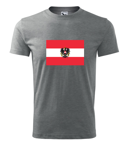 Šedé tričko s rakouskou vlajkou