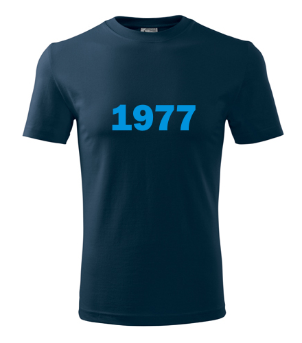 Tmavě modré tričko s rokem narození 1977