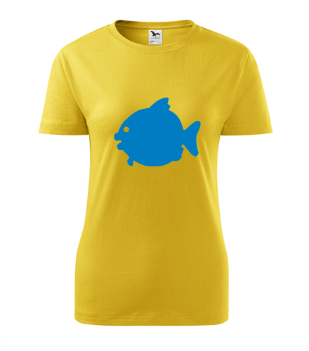 Žluté dámské tričko s rybou