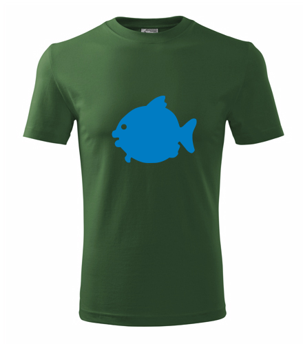 Lahvově zelené tričko s rybou