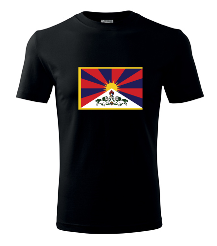 Černé tričko s tibetskou vlajkou