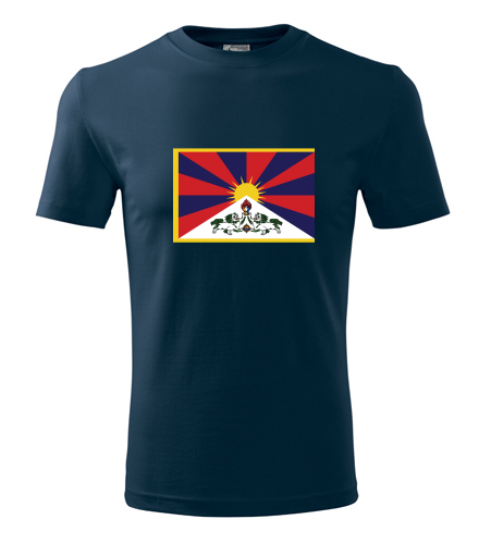 Tmavě modré tričko s tibetskou vlajkou