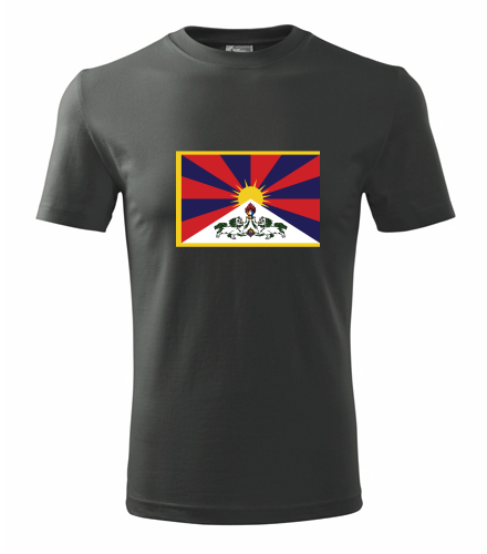 Grafitové tričko s tibetskou vlajkou