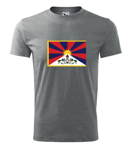 Šedé tričko s tibetskou vlajkou