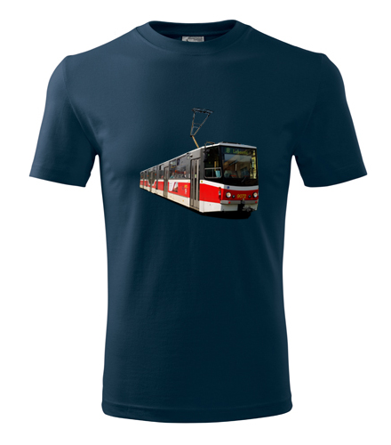 Tmavě modré tričko s tramvají KT8D5