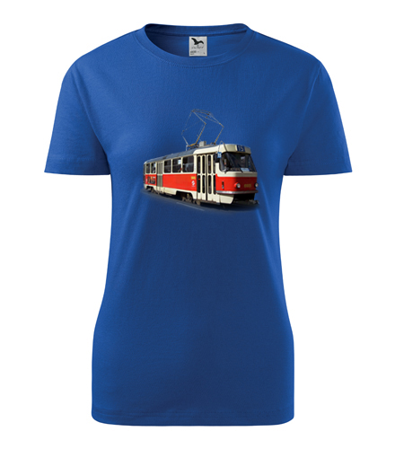 Modré dámské tričko s tramvají T3 dámské