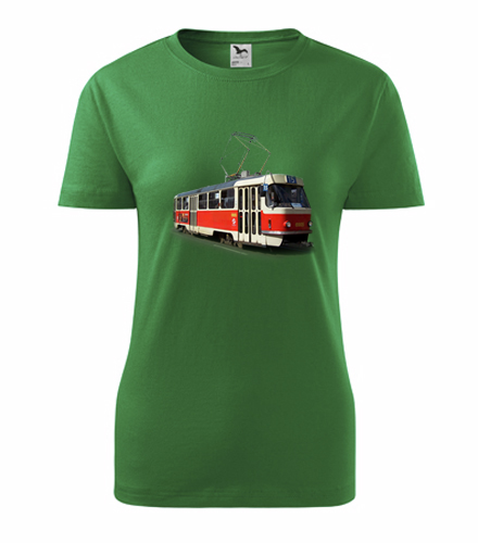 Zelené dámské tričko s tramvají T3 dámské