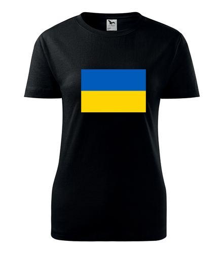 Černé dámské tričko s ukrajinskou vlajkou