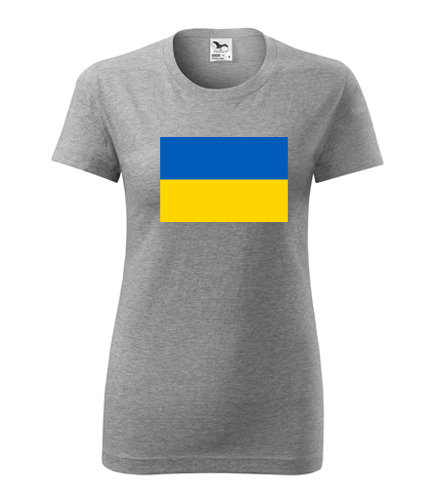 Šedé dámské tričko s ukrajinskou vlajkou