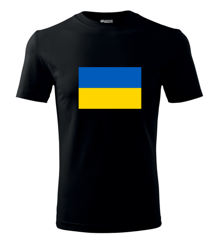 Černé tričko s ukrajinskou vlajkou