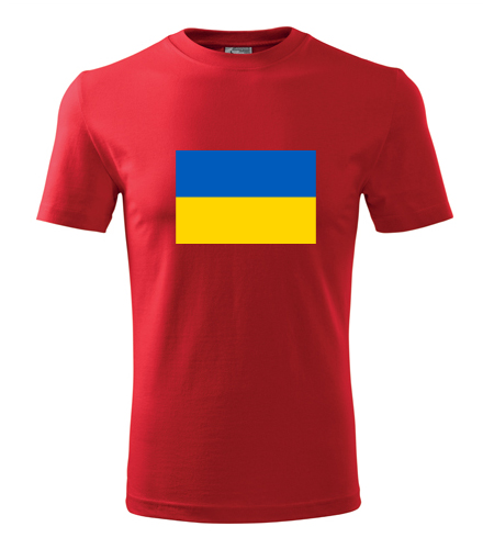 Červené tričko s ukrajinskou vlajkou