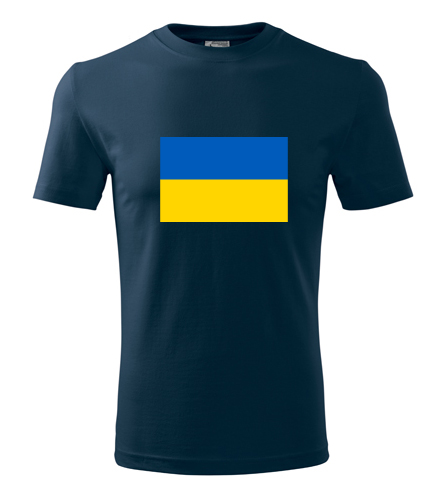 Tmavě modré tričko s ukrajinskou vlajkou