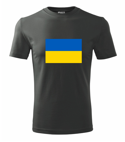 Grafitové tričko s ukrajinskou vlajkou