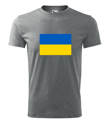 Šedé tričko s ukrajinskou vlajkou