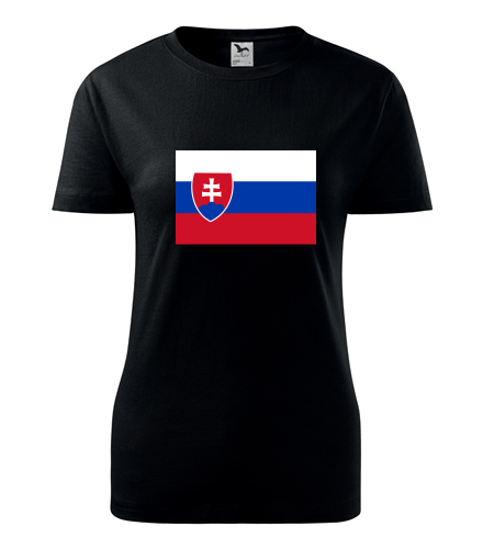 Černé dámské tričko se slovenskou vlajkou