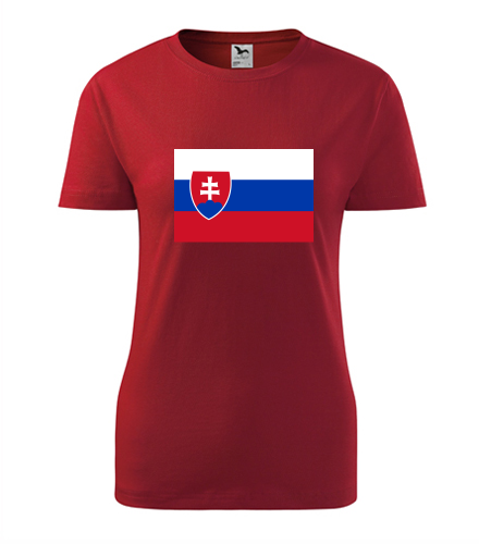 Červené dámské tričko se slovenskou vlajkou
