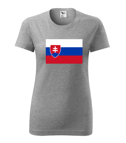 Šedé dámské tričko se slovenskou vlajkou