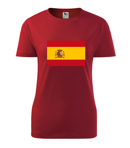 Červené dámské tričko se španělskou vlajkou