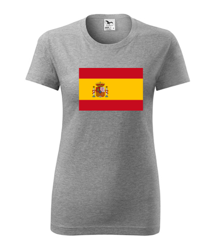 Šedé dámské tričko se španělskou vlajkou