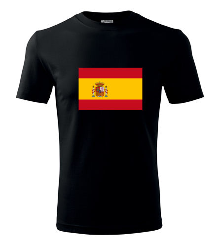 Černé tričko se španělskou vlajkou