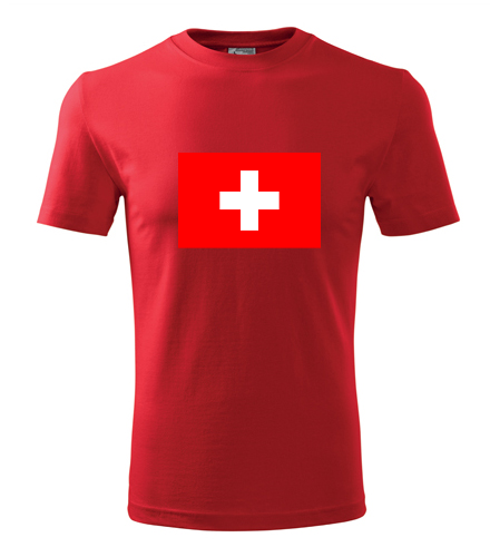 Červené tričko se švýcarskou vlajkou