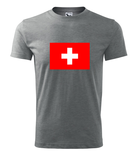 Šedé tričko se švýcarskou vlajkou