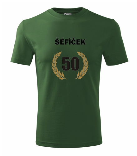 Lahvově zelené tričko šéfíček 50