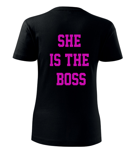 Černé dámské tričko She is the boss