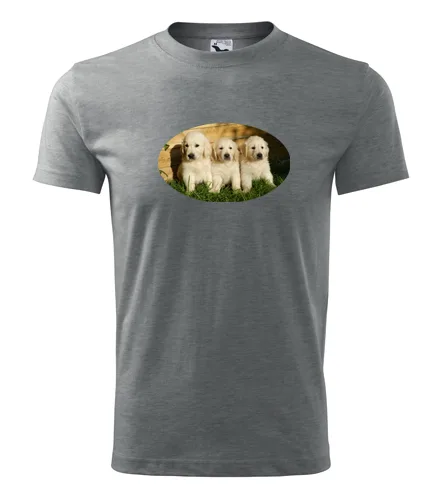 Šedé tričko se štěňátky