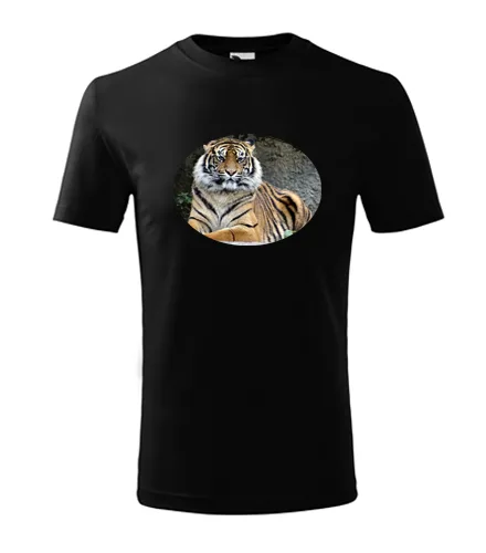 Černé dětské tričko s tygrem