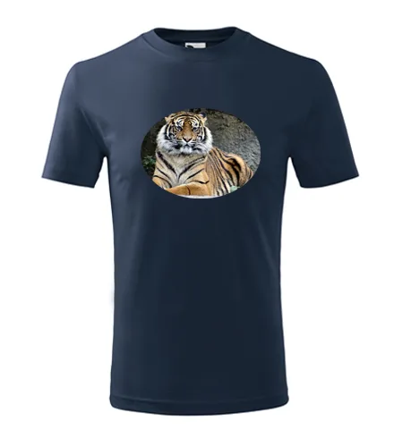 Tmavě modré dětské tričko s tygrem