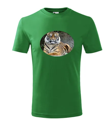 Zelené dětské tričko s tygrem
