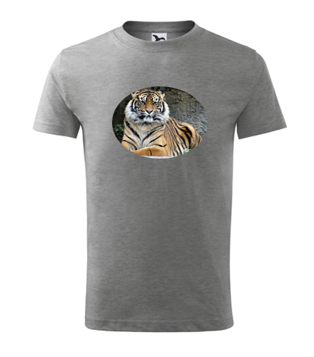 Šedé dětské tričko s tygrem