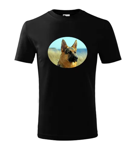 Černé dětské tričko s vlčákem