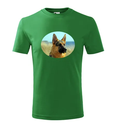 Zelené dětské tričko s vlčákem