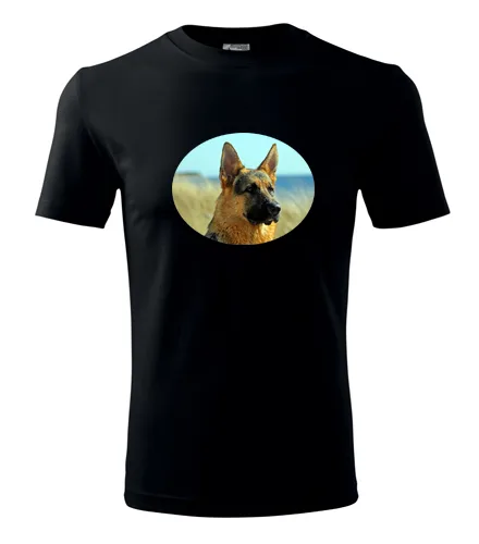 Černé tričko s vlčákem