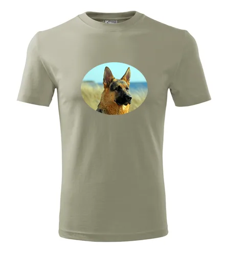 Khaki tričko s vlčákem