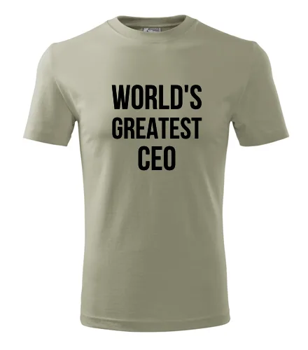 Khaki tričko Worlds Greatest CEO
