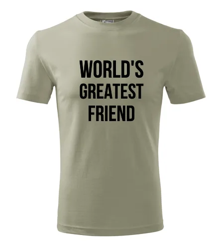 Khaki tričko Worlds Greatest Friend
