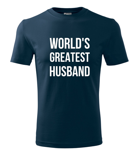 Tmavě modré tričko Worlds Greatest Husband