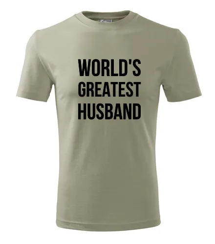 Khaki tričko Worlds Greatest Husband