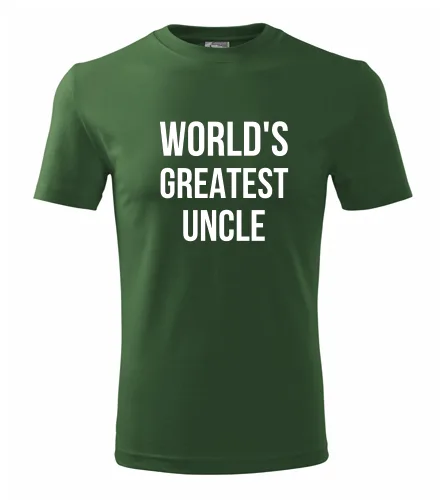 Lahvově zelené tričko Worlds Greatest Uncle