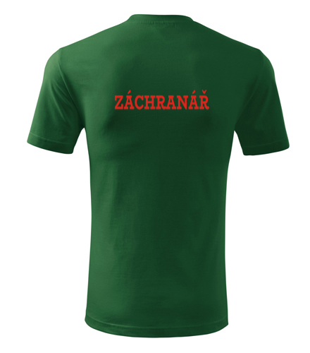 Lahvově zelené tričko Záchranář pánské