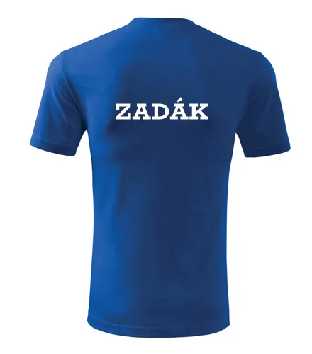 Modré tričko zadák