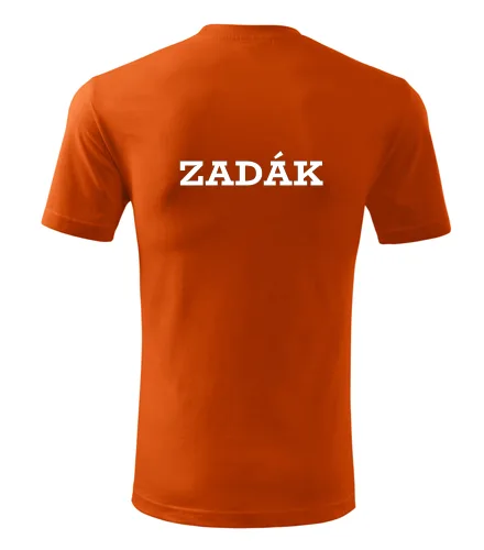Oranžové tričko zadák