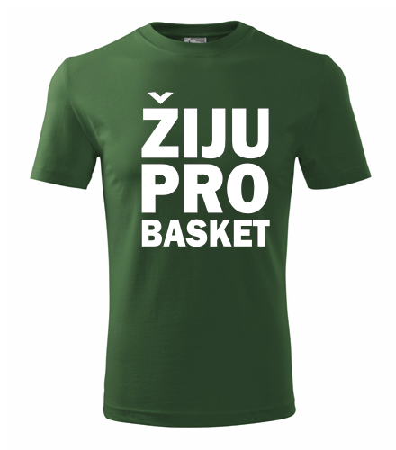 Lahvově zelené tričko Žiju pro basket